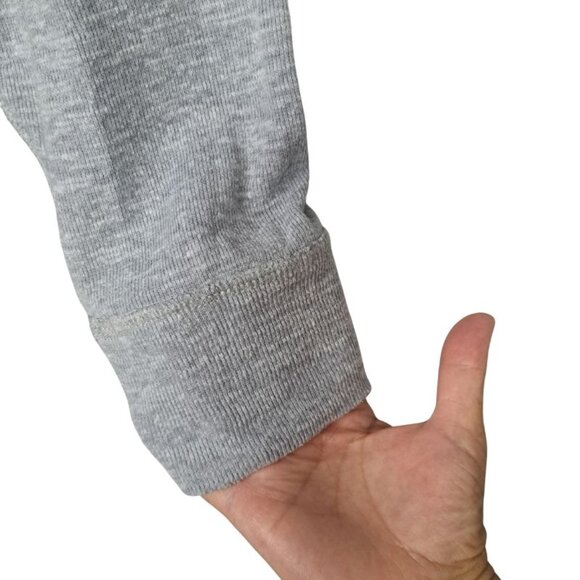 WE THE FREE Palisades Off Shoulder Pullover Slub Knit Sweater Top Grey Size M - Picture 4 of 9